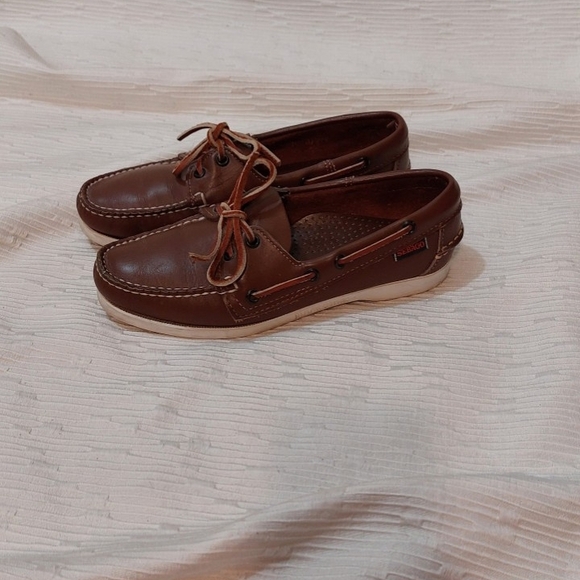 Sebago Dark Brown Leather Boat Shoes - Picture 2 of 9